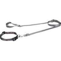 Produktbild von FIT+FUN Halsband und Leine Set aus Nylon in Grau Größe L