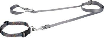 fit+fun Halsband und Leine Set aus Nylon in Grau Größe S – Bild 1 von 3