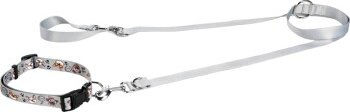 Produktbild von Fit + Fun Halsband und Leine Set Grau Größe S