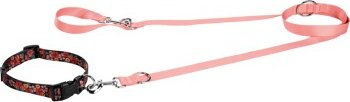 FIT+FUN Halsband und Leine Set Lachs Rosa Größe M – Bild 1 von 3