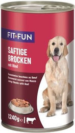Produktbild von FIT+FUN Hund Nassfutter Adult Ragout Rind Stückchen in Sauce 24x 1,24 kg - 24 x 1,24 kg