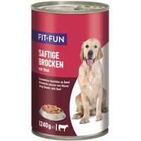 Produktbild von FIT+FUN Hund Nassfutter Adult Ragout Rind Stückchen in Sauce 24x 1,24 kg - 24 x 1,24 kg