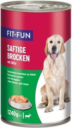 Produktbild von FIT+FUN Hund Nassfutter Adult Ragout Wild Stückchen in Sauce 6x1,24 kg - 6 x 1,24 kg