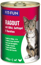 Produktbild von FIT+FUN Hundefutter Ragout Wild mit Geflügel und Karotten 48x415 g