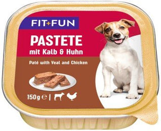Produktbild von FIT+FUN Hundepatete Kalb und Huhn 12x150 g ohne Zucker und Konservierungsstoffe - 11 x 150 g