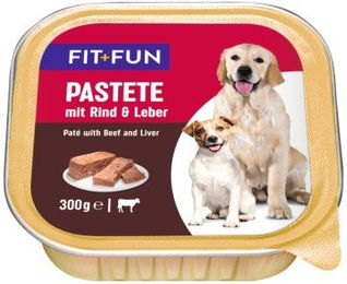 Produktbild von FIT+FUN Hundepatete mit Rind und Leber für Adult, 18x300 g