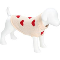 Produktbild von FIT+FUN Hundepullover Valentinstag aus Baumwolle Beige 28cm x 32cm