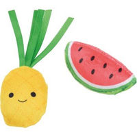 Produktbild von FIT+FUN Hundespielzeug-Set Ananas und Wassermelone aus Plüsch bunt