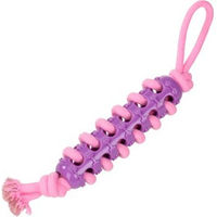 Produktbild von FIT+FUN Hundespielzeug TPR Stick mit Tau Lila 47cm