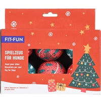 Produktbild von FIT+FUN Hundespielzeug Xmas Tennisball-Set aus Gummi 6 Stück bunt