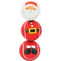 Produktbild von FIT+FUN Hundespielzeug Xmas Tennisball Set Santa 3 Stück in Rot