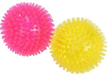 Produktbild von FIT+FUN Igelball Spielzeug aus TPR in Pink oder Gelb