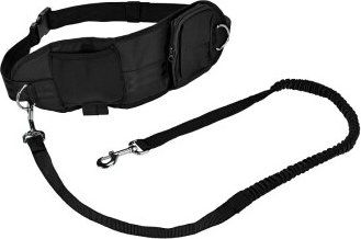 Produktbild von FIT+FUN Joggingleine und Gürtel Set für große Hunde in Schwarz aus Polyester