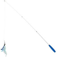 Produktbild von FIT+FUN Katzenangel Spielzeug mit Glocke und austauschbaren Federn 40 cm