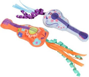 FIT+FUN Katzenspielzeug 2er-Set Plüschgitarren mit Knisterfolie bunt – Bild 1 von 1