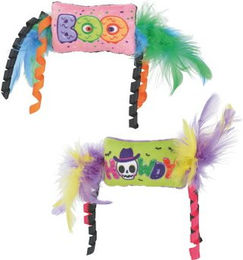 FIT+FUN Katzenspielzeug Halloween Bonbons buntes Federspielzeug aus Plüsch – Bild 1 von 1