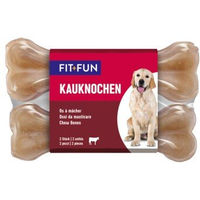 Produktbild von FIT+FUN Kauknochen Rind gepresst für Hunde Junior zur Zahnpflege 2 Stück 13 cm