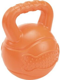 Produktbild von FIT+FUN Kauspielzeug Kettlebell aus Kunststoff Orange 15cm