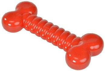 Produktbild von FIT+FUN Kauspielzeug TPR Knochen Rot für Hunde