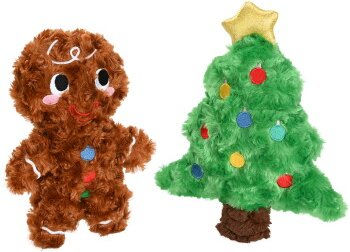 FIT+FUN Plüschspielzeug Xmas Lebkuchen oder Weihnachtsbaum für Hunde Mittel bis Groß 25 cm – Bild 1 von 2
