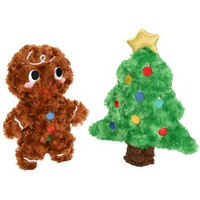 Produktbild von FIT+FUN Plüschspielzeug Xmas Lebkuchen oder Weihnachtsbaum für Hunde Mittel bis Groß 25 cm