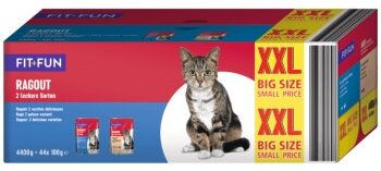 FIT+FUN Ragout Fischauswahl für Katzen Multipack XXL 44x100g ohne Farb- und Aromastoffe - 44 x 100 g – Bild 1 von 2
