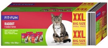 FIT+FUN Ragout Multipack XXL Geschmacksvielfalt vom Land Stückchen in Sauce 44x100g ohne Farb- und Aromastoffe sowie Konservierungsstoffe - 44 x 100 g – Bild 1 von 3