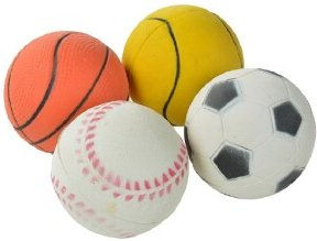 FIT+FUN Schaumbälle Sport 4er-Pack bunt aus Gummi – Bild 1 von 3