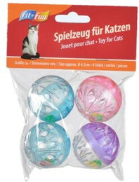FIT+FUN Spielzeug Rasselbälle bunt aus Kunststoff 4er-Pack – Bild 1 von 2