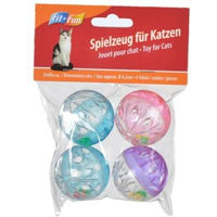 Produktbild von FIT+FUN Spielzeug Rasselbälle bunt aus Kunststoff 4er-Pack