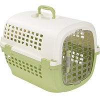 Produktbild von FIT+FUN Transportbox für kleine Rassen aus Kunststoff grün/weiß 50x34x35 cm