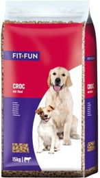 Produktbild von FIT+FUN Trockenfutter Hund Croc mit Rind ohne Farb- und Aromastoffe sowie Konservierungsstoffe 15 kg