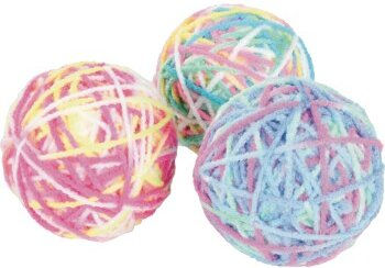 Fit + Fun Wollbälle für Katzen bunt 6,5 cm 3 Stück – Bild 1 von 1
