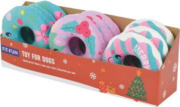 FIT+FUN Xmas Plüsch Donuts Hundespielzeug 12 cm – Bild 1 von 1