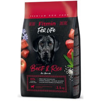 Produktbild von FITMIN Dog For Life Adult Beef Rice Trockenfutter für Hunde mit Rind 2,5 kg hypoallergen und glutenfrei - 2,5 kg