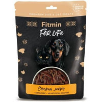 Produktbild von FITMIN For Life Chicken Jerky Hähnchen Trockenfleisch Leckerli für Hunde und Katzen mit hohem Fleischanteil und Monoprotein 70 g