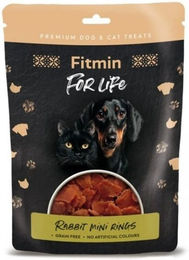Produktbild von FITMIN For Life Getreidefreie Belohnungssnacks Kaninchen und Fisch in Mini-Ringen für Hunde und Katzen 70g