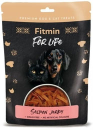 Produktbild von FITMIN For Life Getreidefreies Hund und Katzen Leckerli Lachs und Geflügel Trockenfleisch 70g