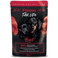Produktbild von FITMIN For Life Hundefutter Rind Stückchen in Sauce mit hohem Fleischanteil 85 g