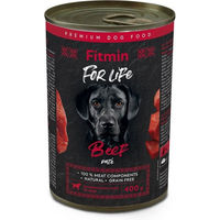 Produktbild von FITMIN For Life Hundepaté Rind für erwachsene Hunde getreidefrei und glutenfrei 400 g - 12 x 400 g