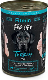 Produktbild von FITMIN For Life Hundepaté Truthahn und Huhn getreidefrei glutenfrei ohne Zucker für erwachsene Hunde 400 g - 6 x 400 g