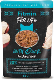 Produktbild von FITMIN For life Katzen Nassfutter Ente Adult Filets mit hohem Fleischanteil 85g