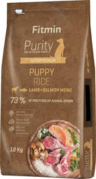Produktbild von Fitmin Purity Rice Welpenfutter Lamm und Lachs glutenfrei 12 kg - 12 kg