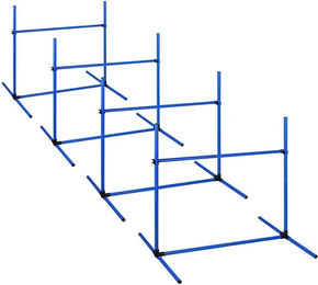 FIVMEN Agility Hürdenset für Hunde mit 4 Hürden und Slalom Stangen aus Kunststoff für Training im Innen- und Außenbereich 104x70x101cm – Bild 1 von 1