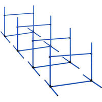 Produktbild von FIVMEN Agility Hürdenset für Hunde mit 4 Hürden und Slalom Stangen aus Kunststoff für Training im Innen- und Außenbereich 104x70x101cm