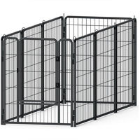 Produktbild von FIVMEN Faltbarer Laufstall aus Metall für Hunde und Kaninchen mit Tür und automatischer Verriegelung Schwarz