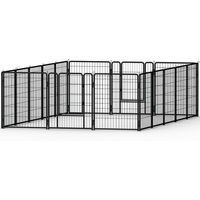 Produktbild von FIVMEN Faltbares Freigehege aus Metall für Hunde, Kaninchen und Kleintiere mit Tür und automatischer Verriegelung, Schwarz