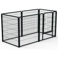 Produktbild von FIVMEN Faltbares Freigehege aus Metall mit automatischer Verriegelung und Tür für Hunde, Welpen und Kaninchen in Schwarz