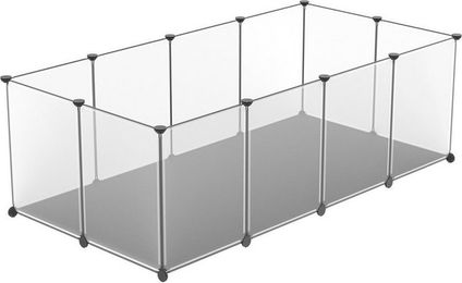 FIVMEN Kleintiergehege DIY Freigehege mit Unterlage aus Kunststoff in Weiß – Bild 1 von 5