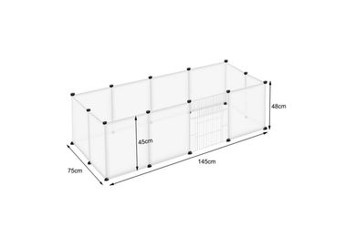 Produktbild von FIVMEN Kleintierkäfig Freigehege aus Kunststoff für Meerschweinchen und Hamster in Weiß und Transparent